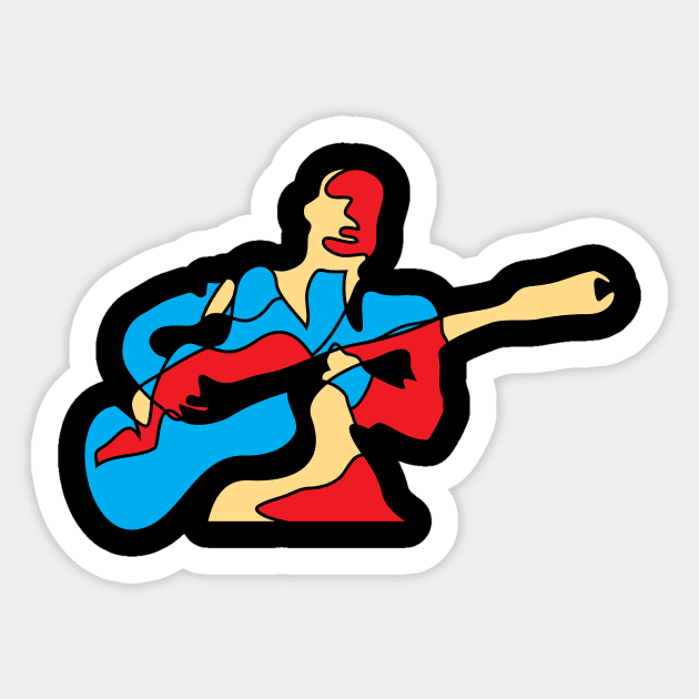 Abstract Guitarist Modern Style Sticker by jazzworldquest